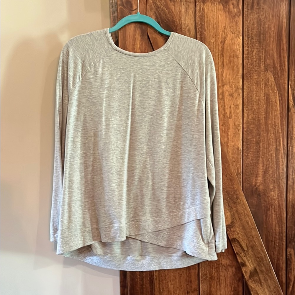 Gray Asymmetrical Long Sleeve Sweatshirt
